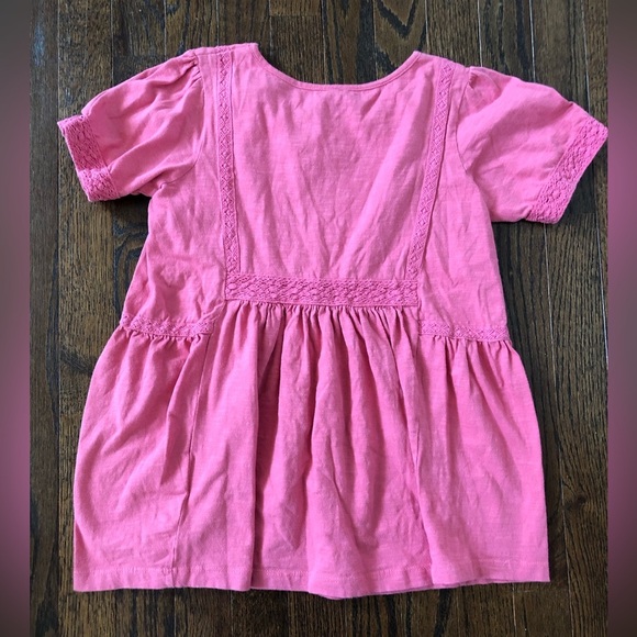 Garnet Hill Kids Girls XL Dusty Pink Pintucked Knit 100% Cotton Short-Sleeve Top - Picture 9 of 9